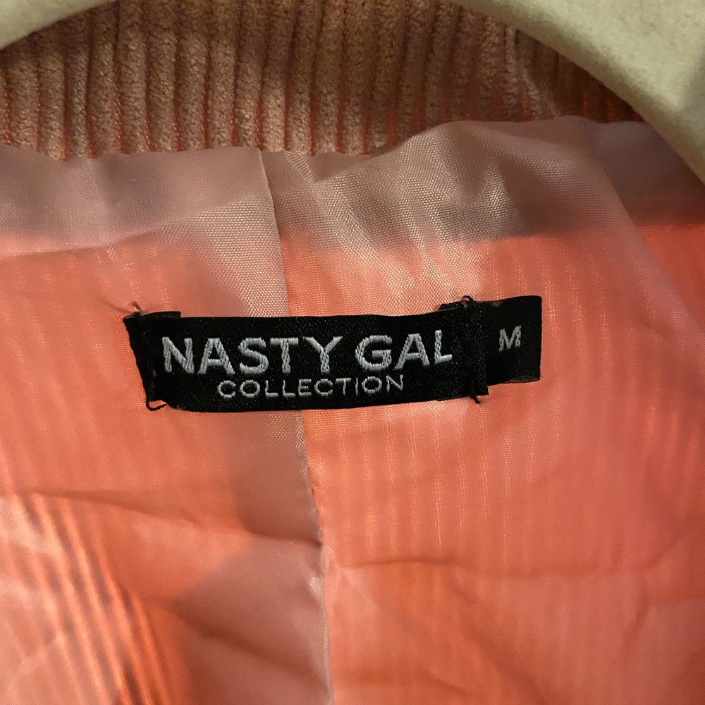 DUSTY PINK CORDUROY DOUBLE BREASTED JACKET - Picture 4 of 4